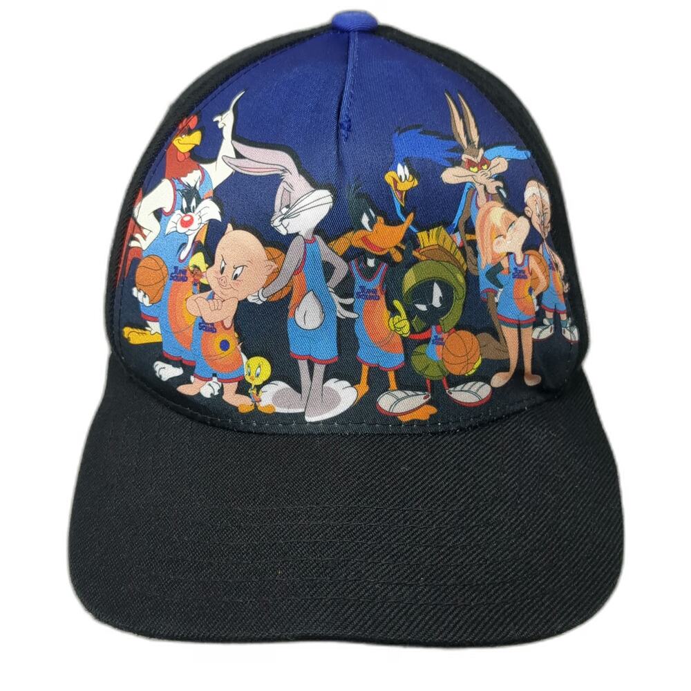 Space Jam Snapback Black One Size Tune Squad Graphic Embroidered Logo Movie Hat